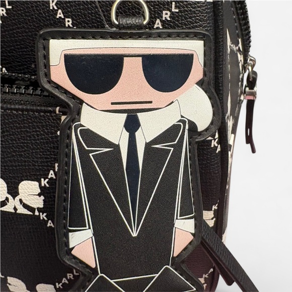 Karl Lagerfeld Monochrome Skull Pattern Backpack